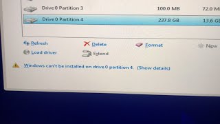 Fix windows can't be installed on drive 0 partition 1 , 2 , 3 , 4