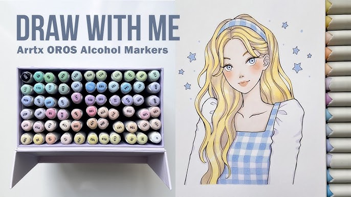 🎄 Draw with me / Marker Art Christmas girl Process / Sanjoki 120 Alcohol  Markers Review 