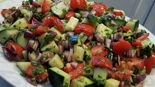 سلطة الخيار سريعة التحضير salade de concombre