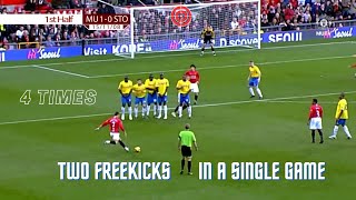 Four Times Cristiano Ronaldo Scored Two Freekicks In A Game