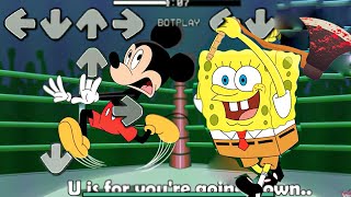 Spongebob vs Mickey Mouse in Friday Night Funkin be like