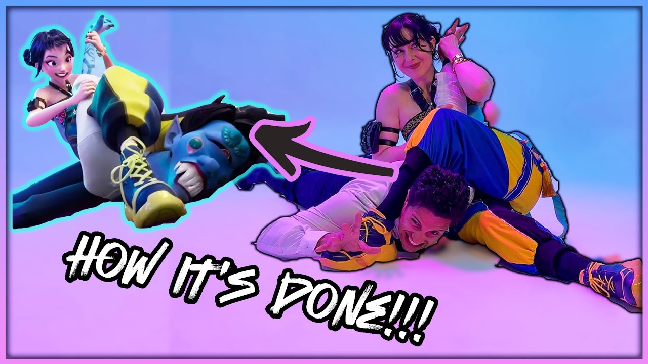 Stuntwoman tries Zoey's takedown from K-pop Demon Hunters
