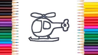 How To Draw Helicopter 🚁 || Easy Drawing Colouring Helicopter || Kids Drawing Colouring Helicopter||