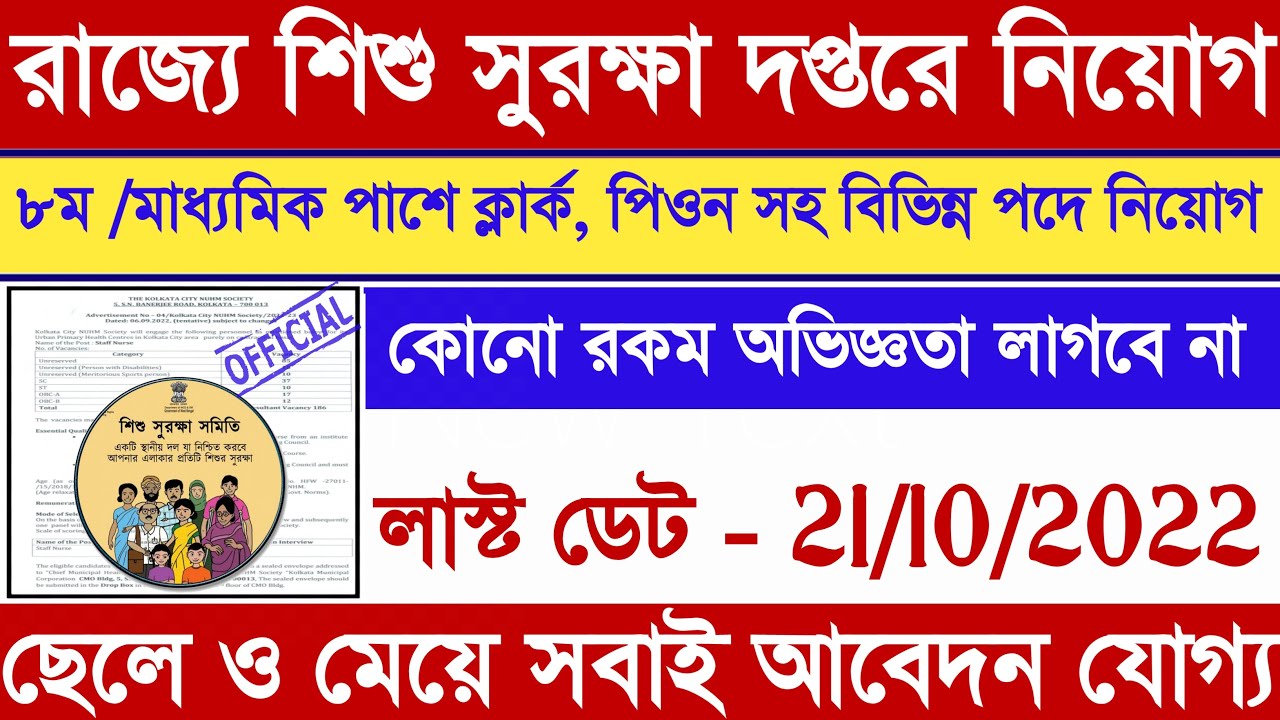 Wb Child Protection Unit Recruitment 2022Child Protection Unit New