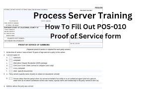 Process Server Training | How To Complete POS 010 Proof of Service Form