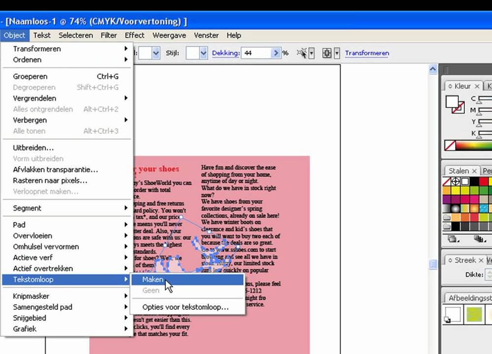 Illustrator plaatje in tekst zetten YouTube