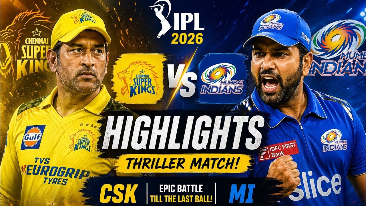 CSK vs MI IPL 2026 Full Highlights | Epic Match! - YouTube