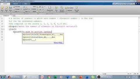 Fibonacci series in MATLAB