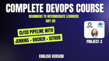 Day-20 | CI/CD Pipeline with Jenkins + Docker + GitHub | Complete DevOps Course | English