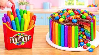 עוגת M&M’s קשת – שוקולד וקינוח ASMR