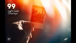 99 Light Leak Overlays – 8k Cinematic Film Light Effects Pack Graphic Download