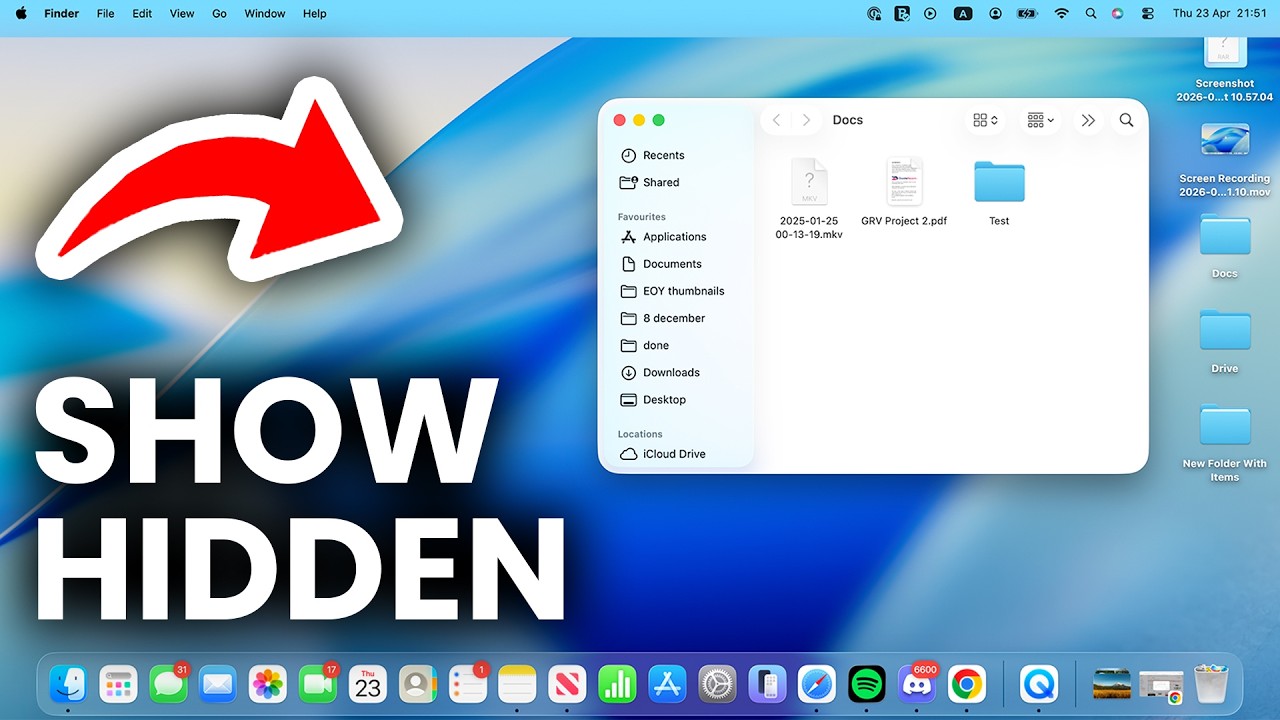 How To Show Hidden Files On Mac - Step By Step - YouTube