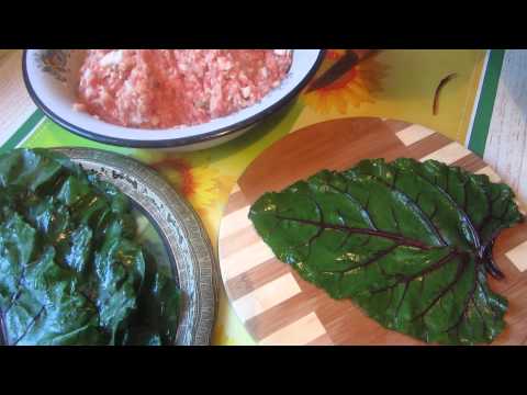 Видео рецепт Долма из свекольных листьев