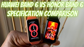 Huawei Band 6 vs Honor Band 6 Specification Comparison