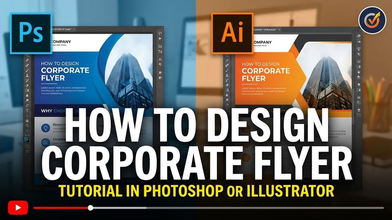 How To Design Corporate Flyer Design Tutorial in Photoshop or CC Illustrator Tutorial