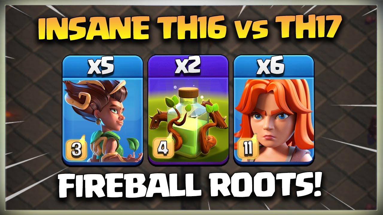 Fireball + Root Riders = DESTRUCTION! Th16 vs Th17 Attack🔥 Th16 Root Rider Smash | TH16 Attack coc