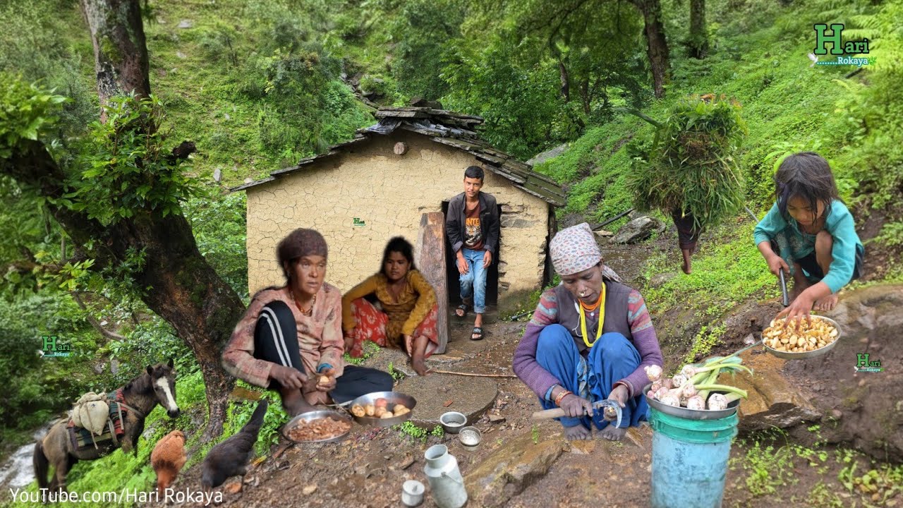 Daily Life in Nepali Village | Traditional Food & Work