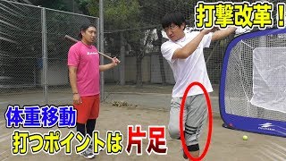 【打撃魂】体重移動の謎解明！SB内川聖一選手の「歩きティー」打率UPの極意は「片足立ち」！
