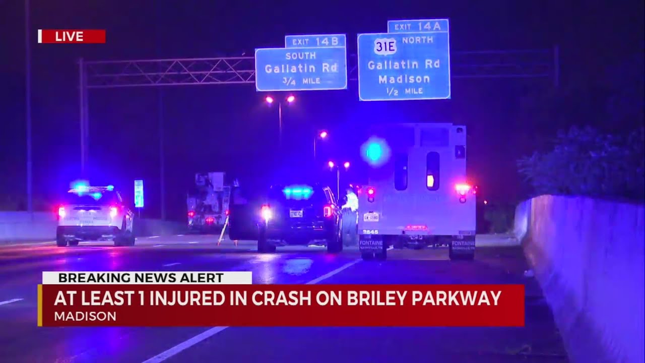 1 injured in crash on Briley Parkway - YouTube