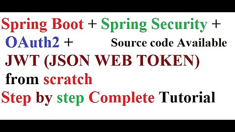 Spring Boot + Spring Security + OAuth2 + JWT from scratch