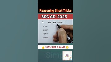SSC GD Reasoning Practice Set 2025 | SSC GD 2025 | Reasoning Short Trick | Simple Easy55M #sscgd2025