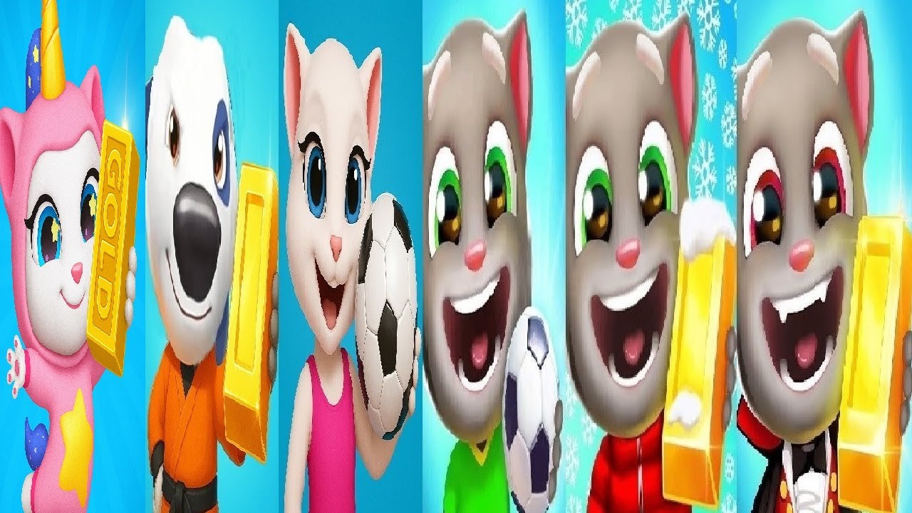 Talking Tom Gold Run Halloween VS Christmas VS  Event Football Fever Snowboard Race World 2025