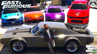 GTA 5 - Stealing FAST AND FURIOUS 9 All Cars with Franklin! (Real Life Cars #46)