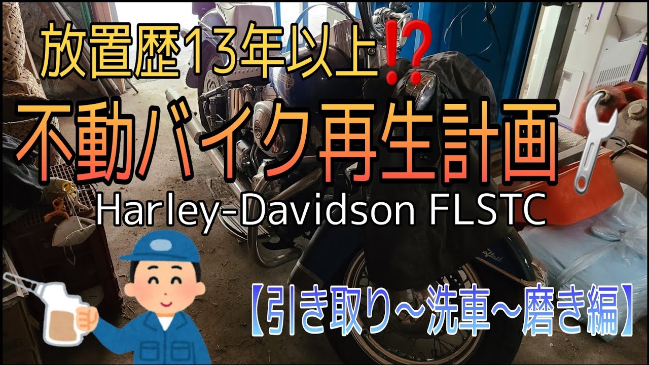 放置歴13年以上!？ Harley-Davidson FLSTC 不動バイク再生計画