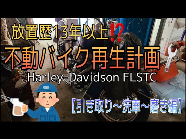 放置歴13年以上!？ Harley-Davidson FLSTC 不動バイク再生計画