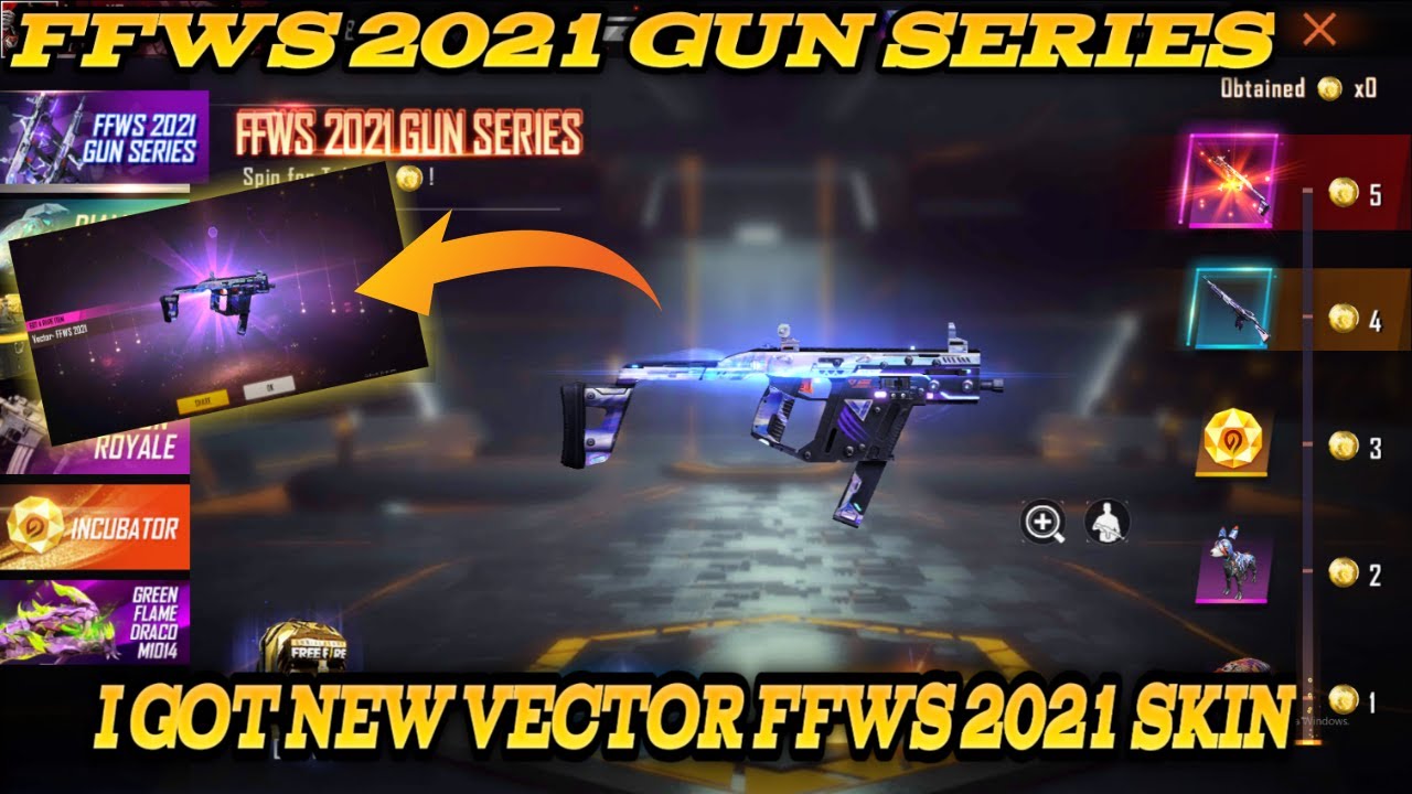 NEW FFWS 2021 GUN SERIES 1 SPIN TRICK | FREE FIRE NEW EVENT | NEW VECTOR FFWS 2021 -GARENA FREE FIRE