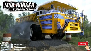 Giant excavator and mining dumper crossing road collapse. #offroad #mudrunner screenshot 4