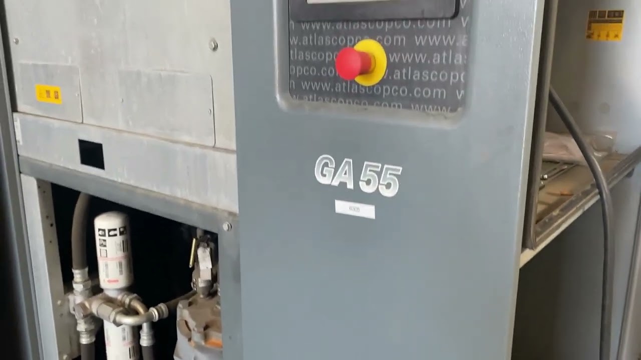 Atlas Copco Model GA55 Rotary Air Compressor, 75 HP, New in 2015 