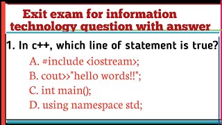 information technology exit question with answer