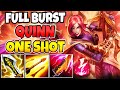 FULL BURST QUINN - 27 KILLS! (ONE-SHOT BUILD) - League of Legends