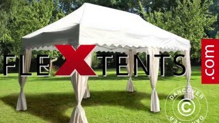 Pop up gazebo Flextents PRO "Wave" 3x6m White incl. curtains
