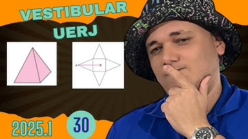 UERJ 2025.1 questão 30 Observe a seguir a imagem de uma pirâmide quadrangular regular e a planificaç