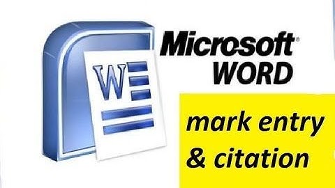 MARK ENTRY in Ms word 2010 || how to create and update index