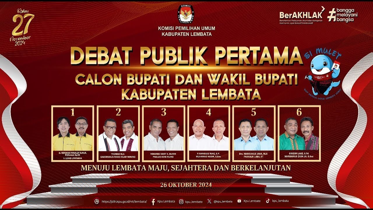 DEBAT PUBLIK PERTAMA CALON BUPATI DAN WAKIL BUPATI KABUPATEN LEMBATA