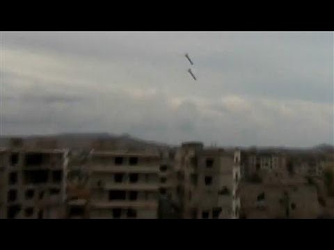 Video Captures Bombs Exploding in Syrian City of Daraya