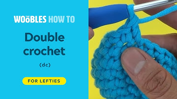 Left-handed crochet: How to do a double crochet stitch (dc) - step-by-step tutorial