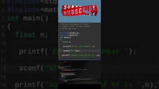 #16| Write a program to print square root of any number | C Tutorial #shorts #clanguage #coding