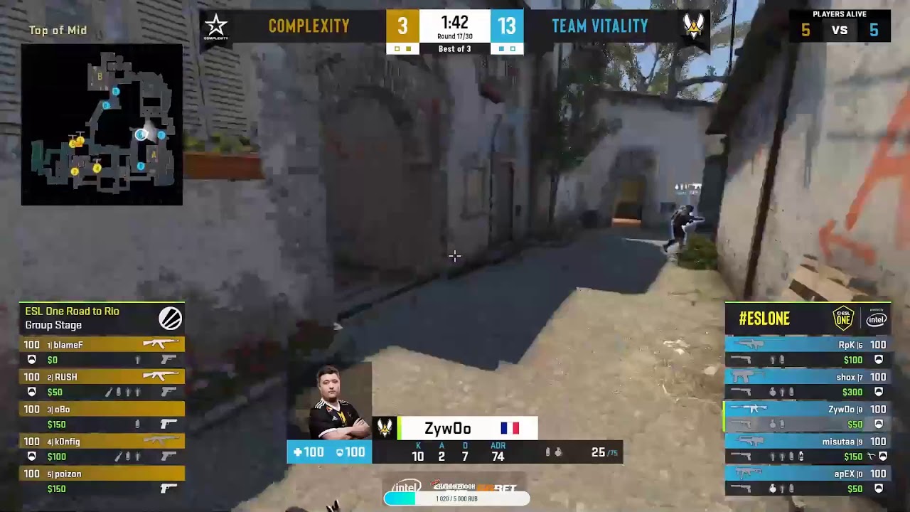 [RU] LIVE: | Complexity vs. Vitality | ESL One: Road to Rio - Europe