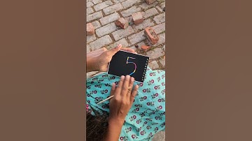 How to draw Apple Easy with Number 5 and Magic book #shorts