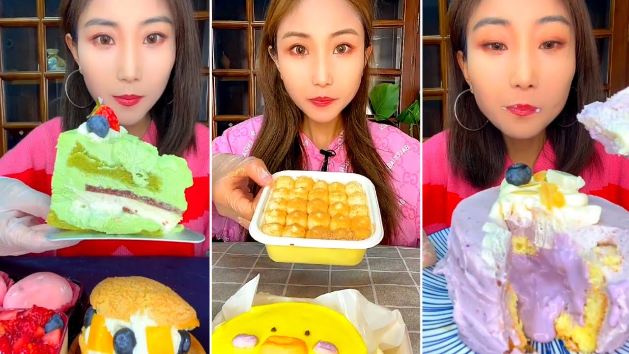[ENG SUB] Little yellow duck cake,Berry Tiramisu, Peach lady,Taro matcha bricks,Taro Puffs#asmr#food