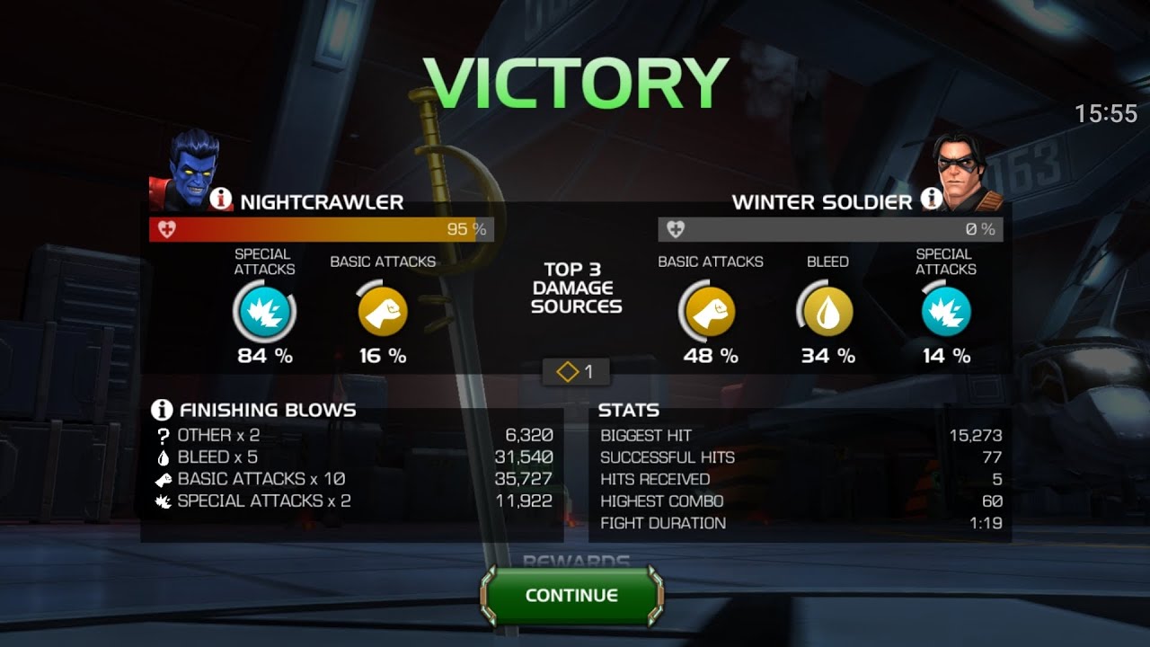 Mcoc 6 star rank 4 nightcrawler gameplay youtube