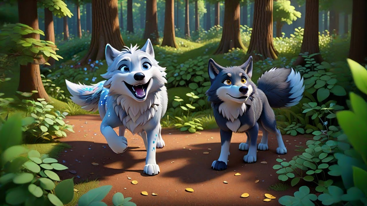 Four Little Wolves Sing at Noon | Animal Song for Kids | Counting ...