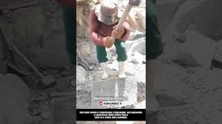 Working with Hammer and Chisel: Traditional Stone Mining !! #innovation #tool #tools