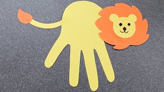 Handprint Lion craft | Animal craft for preschoolers