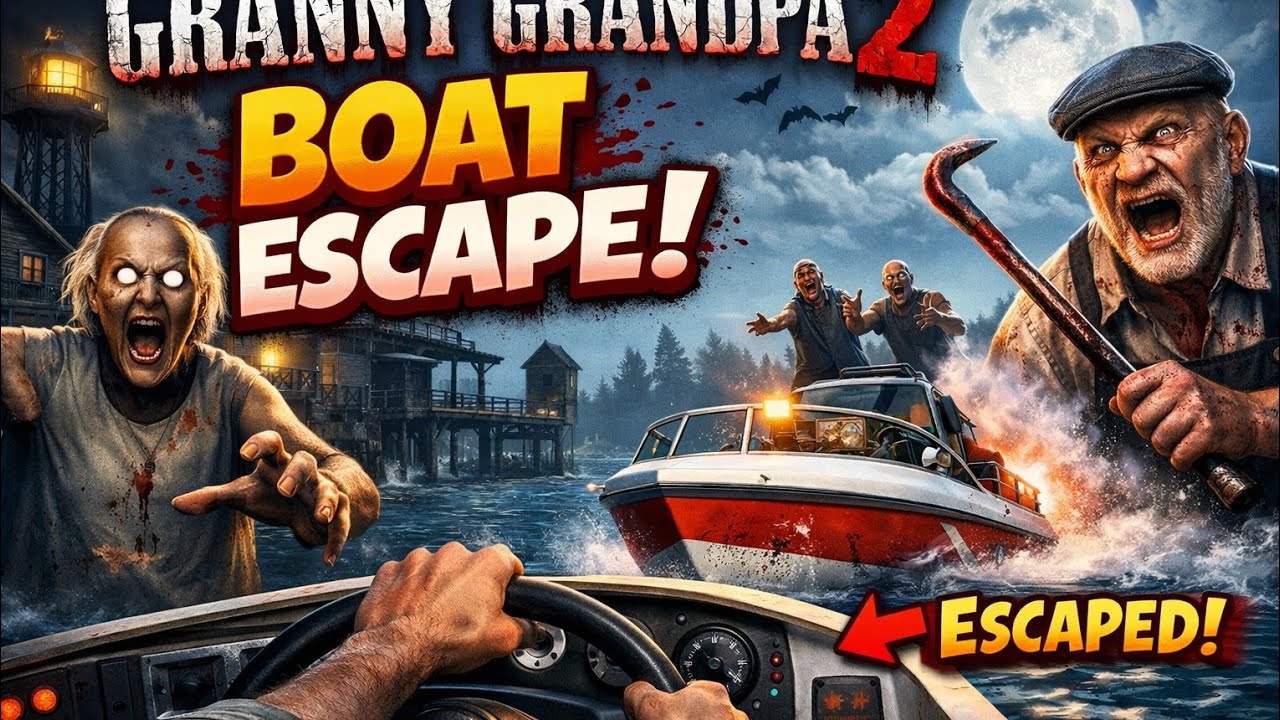 Granny Grandpa Boat Escape Challenge 🚤 Full Gameplay Granny Grandpa Game 😱 Boat Escape Finally Done!