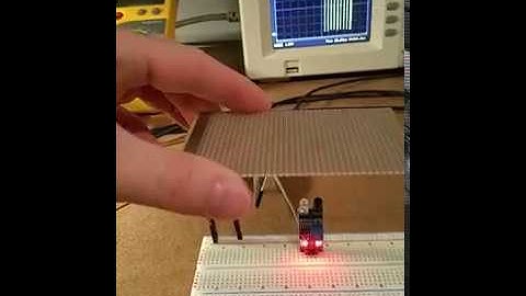 ir proximity sensor - testing and looking at sensor output with oscilloscope
